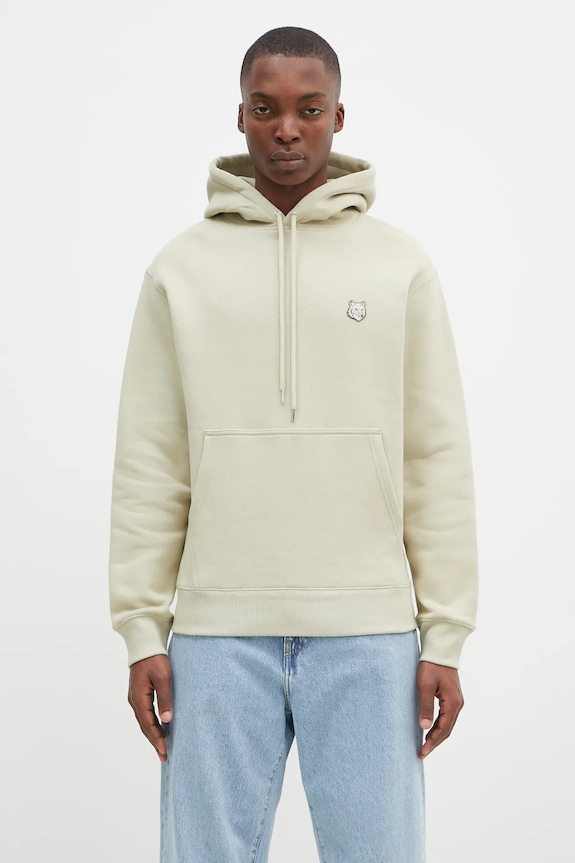 Maison Kitsuné cotton sweatshirt Bold Fox Head Patch cotton green MM00713KM0307
