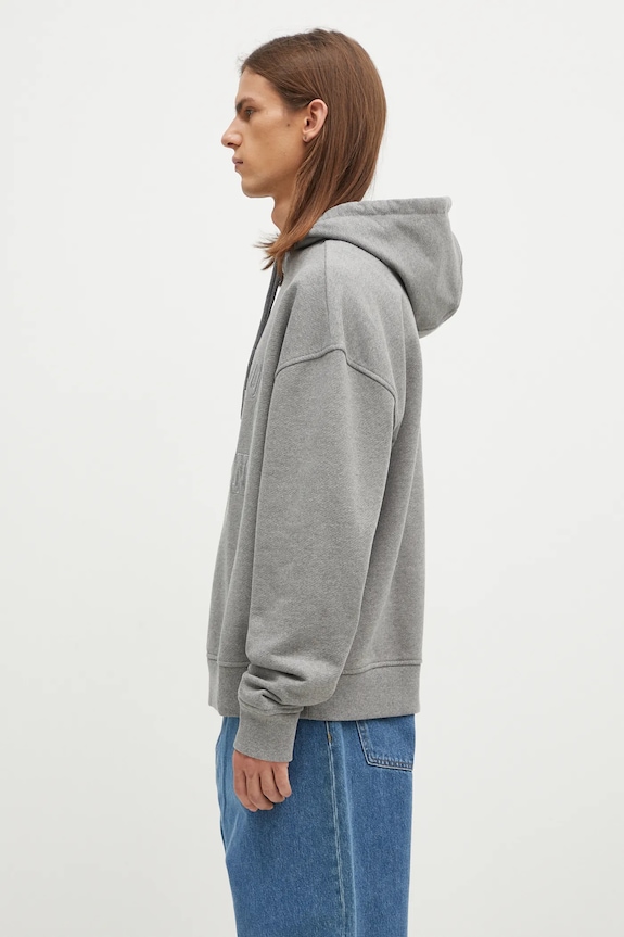 Хлопковая кофта Maison Kitsuné Varsity NM00702KM0326 серый AW24