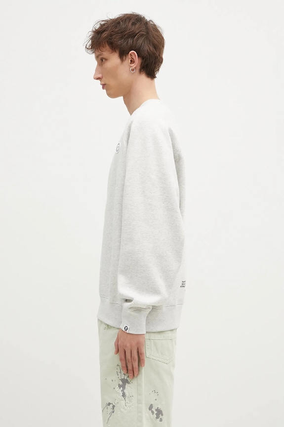 Суичър AAPE Moon Face Logo AAPSWMB319XAN сив AW24