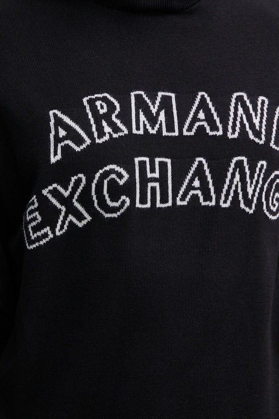 Armani Exchange sweter z domieszką wełny 6DZM2Y.ZM4NZ granatowy