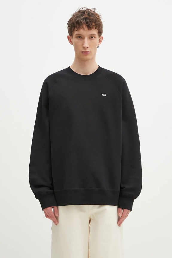 Бавовняна кофта Wood Wood Hester sweatshirt гладкий чорний 30250244
