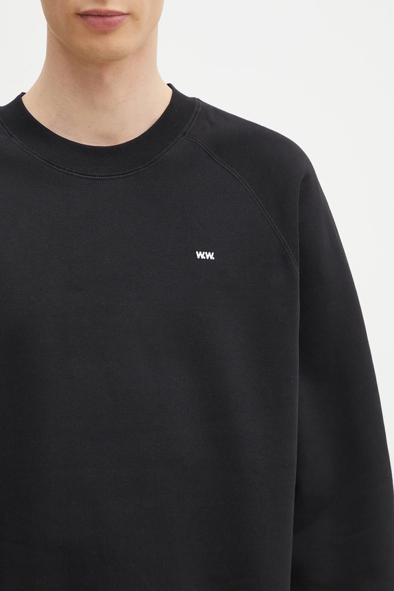 Бавовняна кофта Wood Wood Hester sweatshirt чорний 30250244