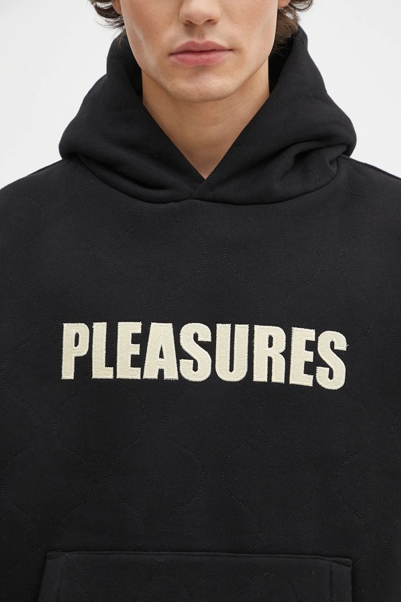 PLEASURES sweatshirt Wave Quilted black P24W007