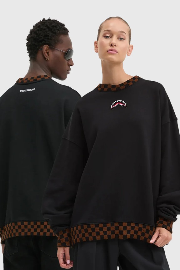 Sprayground bluza bawełniana aplikacja czarny SP646CHECK