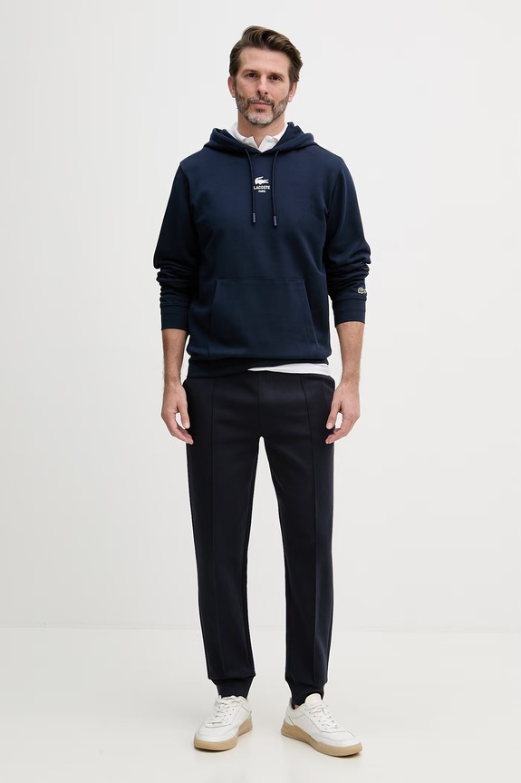 Lacoste bluza z kapturem bawełniana SH2740 granatowy SS26