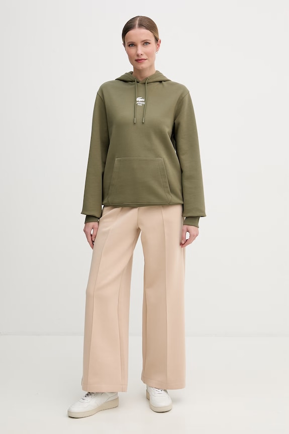 Lacoste bluza z kapturem bawełniana SH2740 zielony