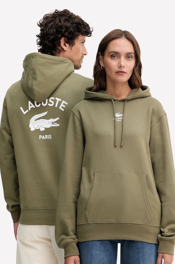 Bavlnená mikina Lacoste bavlna zelená SH2740