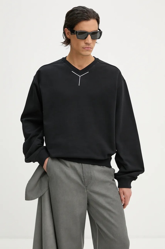Хлопковая кофта Y/Project Y CHROME SWEATSHIRT 204SH004 чёрный AW24