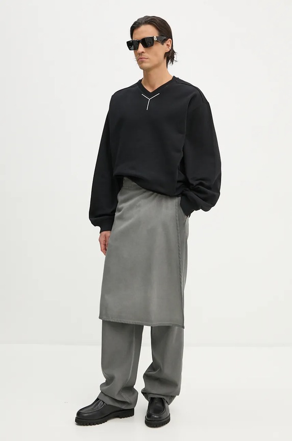 Хлопковая кофта Y/Project Y CHROME SWEATSHIRT чёрный 204SH004