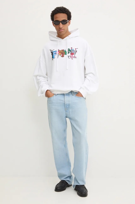 Pamučna dukserica Fiorucci U01FMSHO092CJ05WH02 bijela AW24