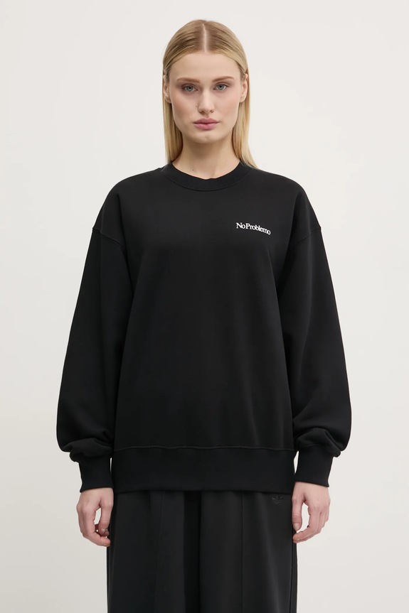 Pamučna dukserica No Problemo Mini Problemo Crew Neck Sweat NP20009.02 crna AW24