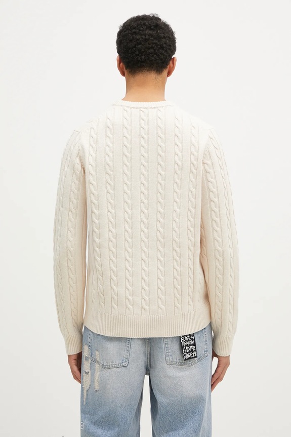 Îmbrăcăminte FILA+ pulover de lana Cabled Knitted Crewneck 42FW24JJ02544C007 bej