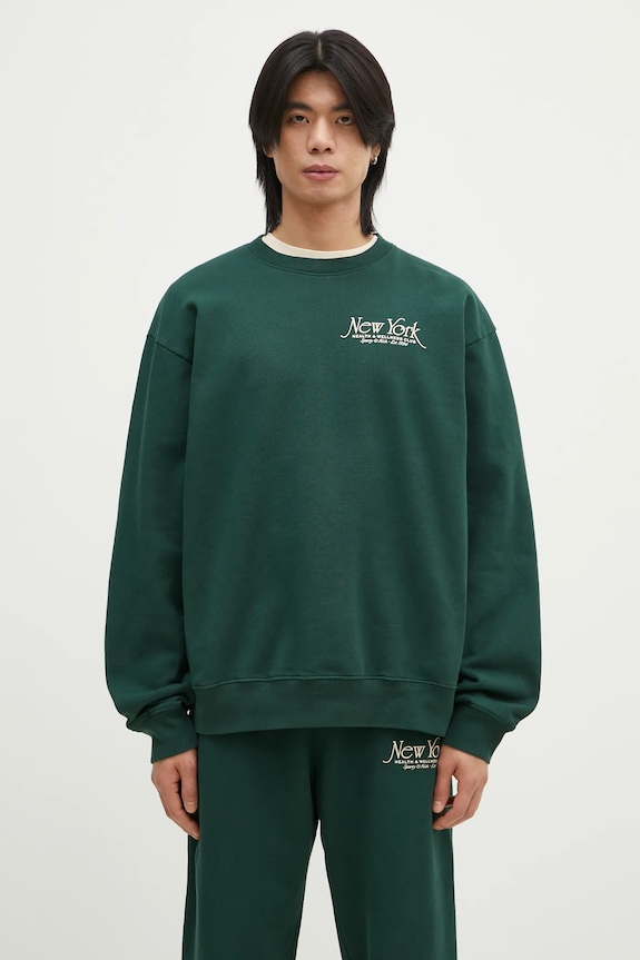 Sporty & Rich cotton sweatshirt NY 94 cotton green ST071506034GR10