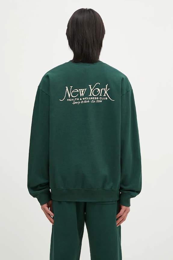 Sporty & Rich cotton sweatshirt NY 94 ST071506034GR10 green