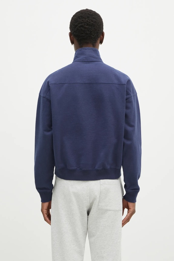Sporty & Rich cotton sweatshirt Vendome Embroidered Quarter Zip ST073506205BL32 navy