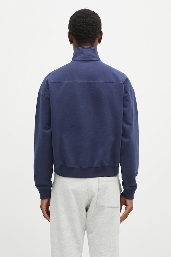Sporty & Rich cotton sweatshirt Vendome Embroidered Quarter Zip ST073506205BL32 navy