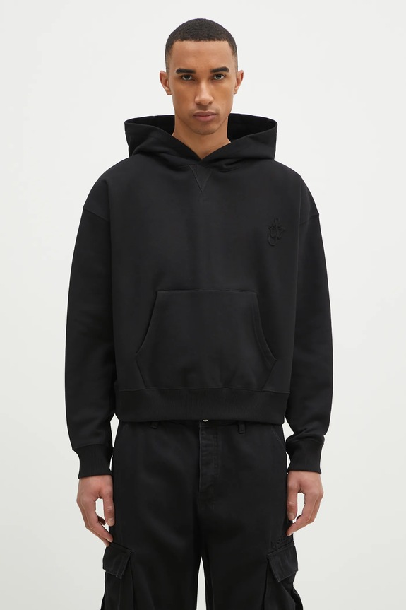 JW Anderson cotton sweatshirt Anchor Logo Hoodie applique black JW0183.PG1631.999