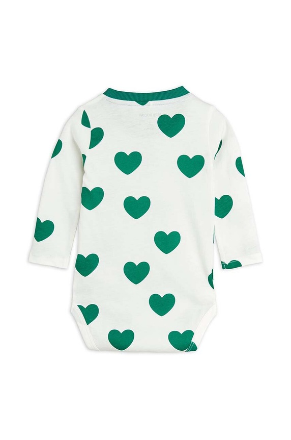 Mini Rodini body bebe Hearts 2464010575 alb AW24