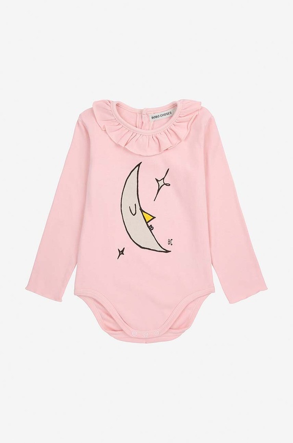 Bobo Choses gyerek body Beneath The Moon Bébi termékek rózsaszín 224AB010