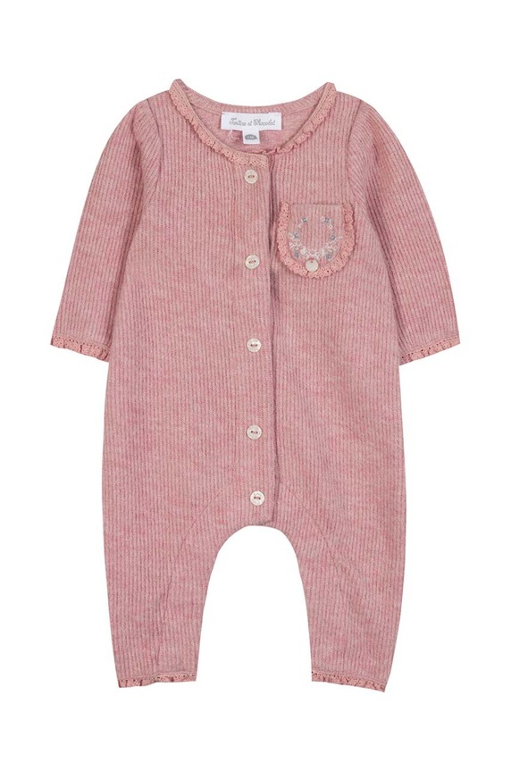 Tartine et Chocolat rampers bawełniany niemowlęcy TZ32000.53.74 różowy AW24