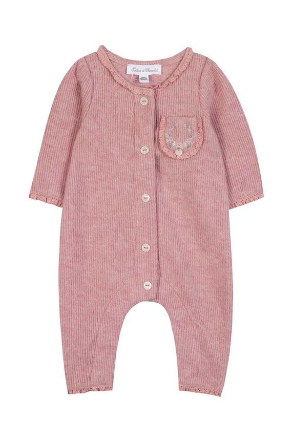 Tartine et Chocolat rampers bawełniany niemowlęcy TZ32000.80.86 różowy AW24