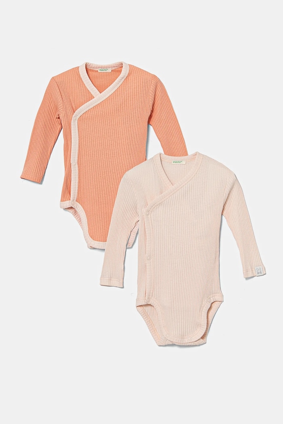 Pamučni bodi za bebe United Colors of Benetton 3-pack Proizvod za bebe narančasta 3FMG0B00Q.G.W.Seasonal