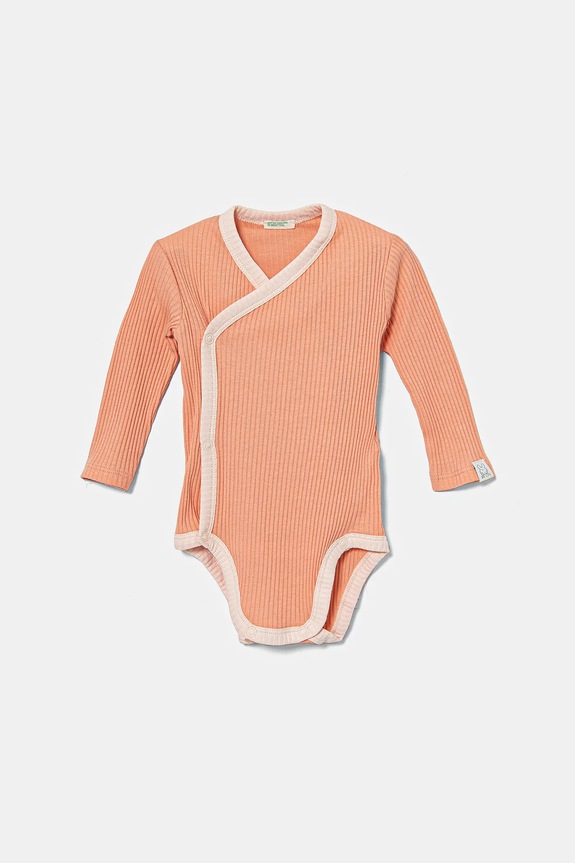 Pamučni bodi za bebe United Colors of Benetton 3-pack 3FMG0B00Q.G.W.Seasonal narančasta AW24