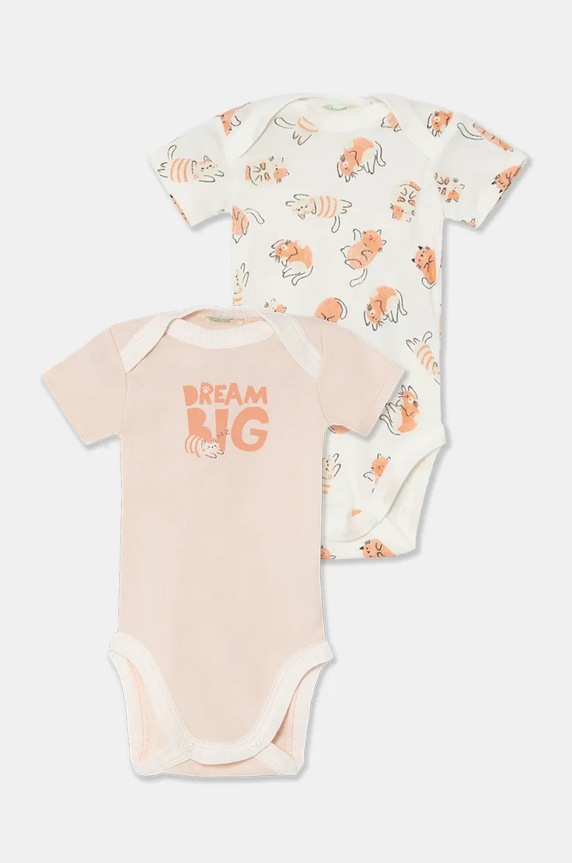 United Colors of Benetton body bawełniane niemowlęce 2-pack Produkt niemowlęcy pomarańczowy 3GI70B00S.G.W.Seasonal