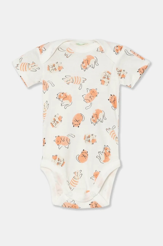 Dziewczynka United Colors of Benetton body bawełniane niemowlęce 2-pack 3GI70B00S.G.W.Seasonal pomarańczowy