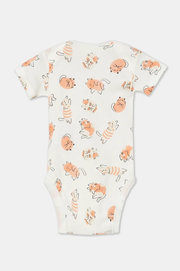 United Colors of Benetton body bawełniane niemowlęce 2-pack 3GI70B00S.G.W.Seasonal pomarańczowy