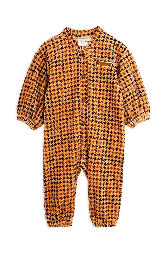 Mini Rodini rampers bawełniany niemowlęcy Dog Produkt niemowlęcy beżowy 2474011613