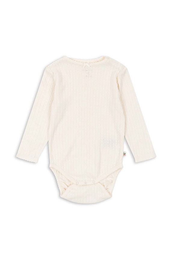 Konges Sløjd body bawełniane niemowlęce MINNIE BODY GOTS Produkt niemowlęcy biały KS101606