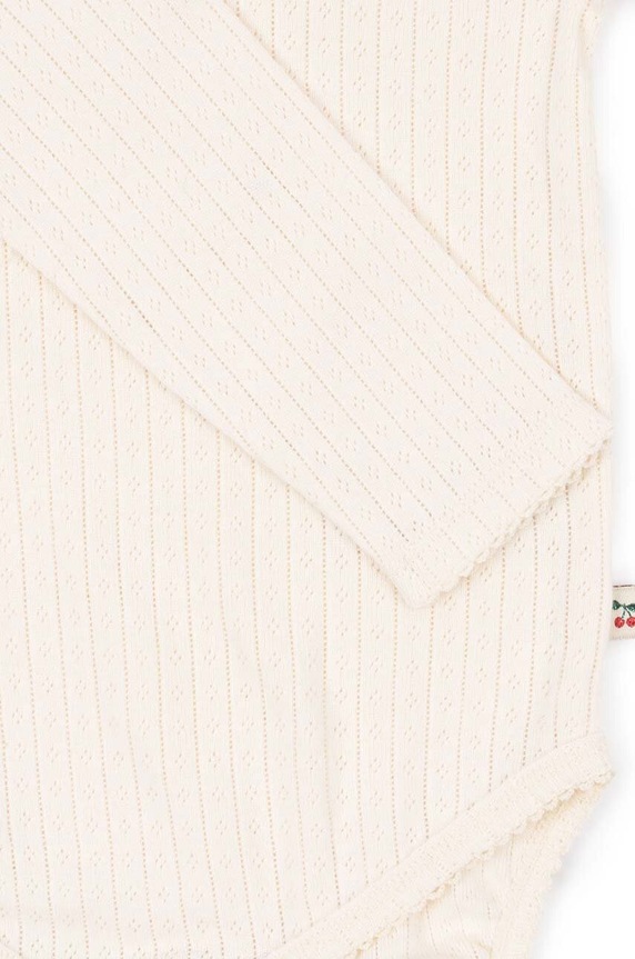 Konges Sløjd body bawełniane niemowlęce MINNIE BODY GOTS biały KS101606