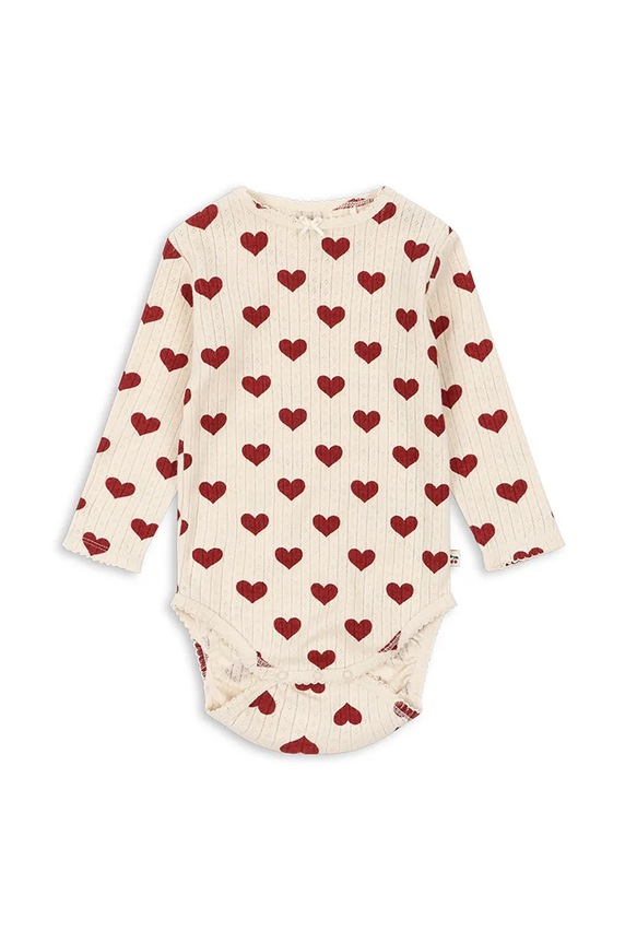 Konges Sløjd body bawełniane niemowlęce MINNIE BODY GOTS Produkt niemowlęcy beżowy KS101606
