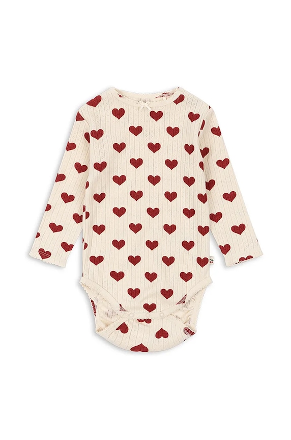 Konges Sløjd body bawełniane niemowlęce MINNIE BODY GOTS Produkt niemowlęcy beżowy KS101606