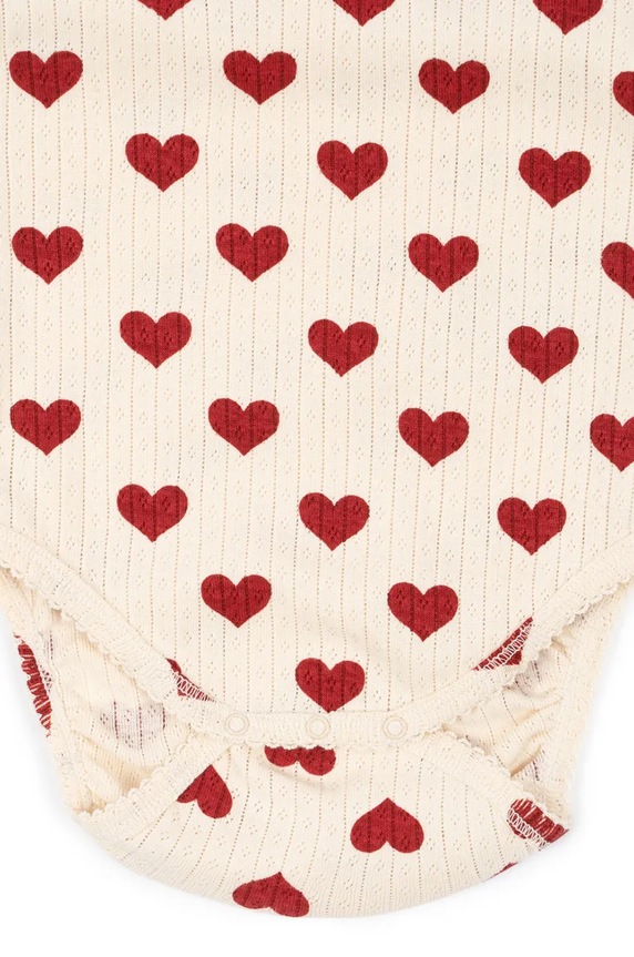Konges Sløjd body bawełniane niemowlęce MINNIE BODY GOTS beżowy KS101606