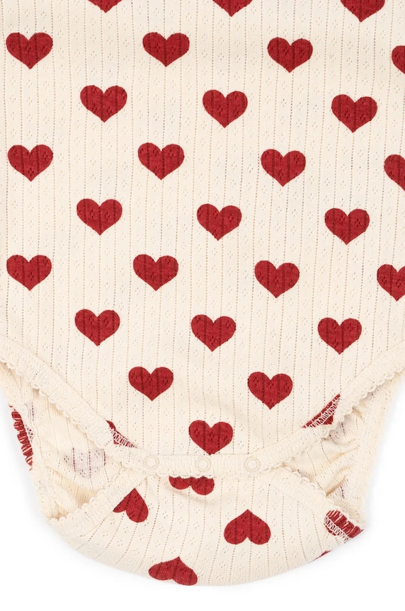 Konges Sløjd body bawełniane niemowlęce MINNIE BODY GOTS beżowy KS101606