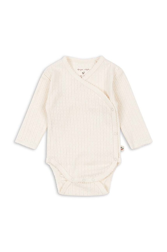 Konges Sløjd body bawełniane niemowlęce MINNIE NEWBORN BODY GOTS Produkt niemowlęcy biały KS101609