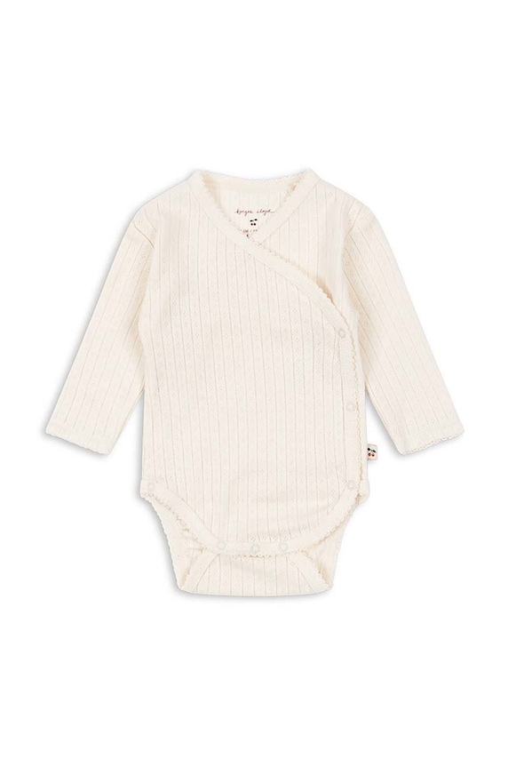 Konges Sløjd body bawełniane niemowlęce MINNIE NEWBORN BODY GOTS Produkt niemowlęcy biały KS101609