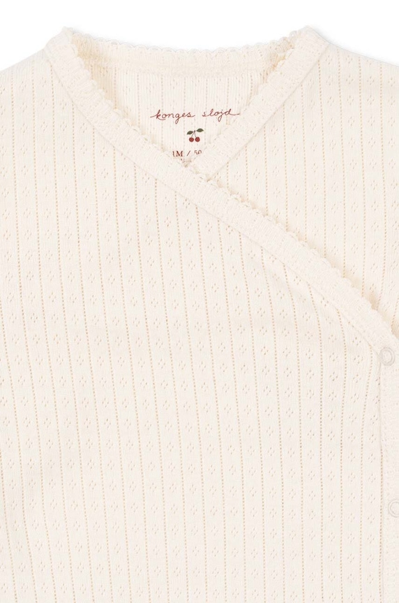 Chłopiec Konges Sløjd body bawełniane niemowlęce MINNIE NEWBORN BODY GOTS KS101609 biały