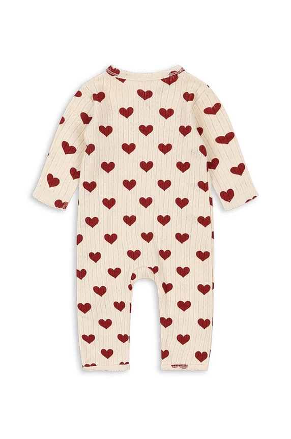 Bavlnené dupačky pre bábätká Konges Sløjd MINNIE NEWBORN ONESIE GOTS KS101610 béžová AW24