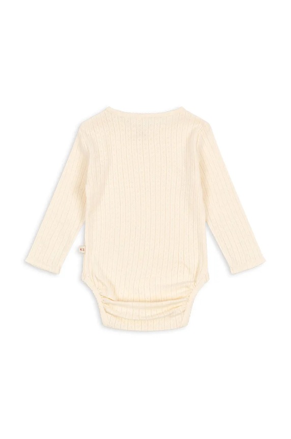 Konges Sløjd body bawełniane niemowlęce MINNIE BODY GOTS KS102051 beżowy AW24