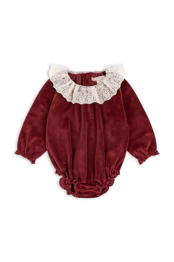 Konges Sløjd body niemowlęce VENOLA ROMPER GRS KS102137 czerwony AW25