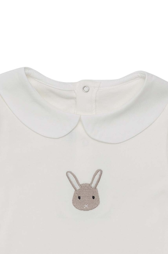 Donsje body din bumbac pentru bebelusi Davo Bodysuit Bunny 3030102. alb