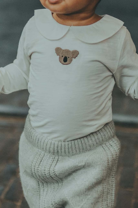Bavlnené body pre bábätká Donsje Davo Bodysuit Koala Pre bábätká biela 3030104.