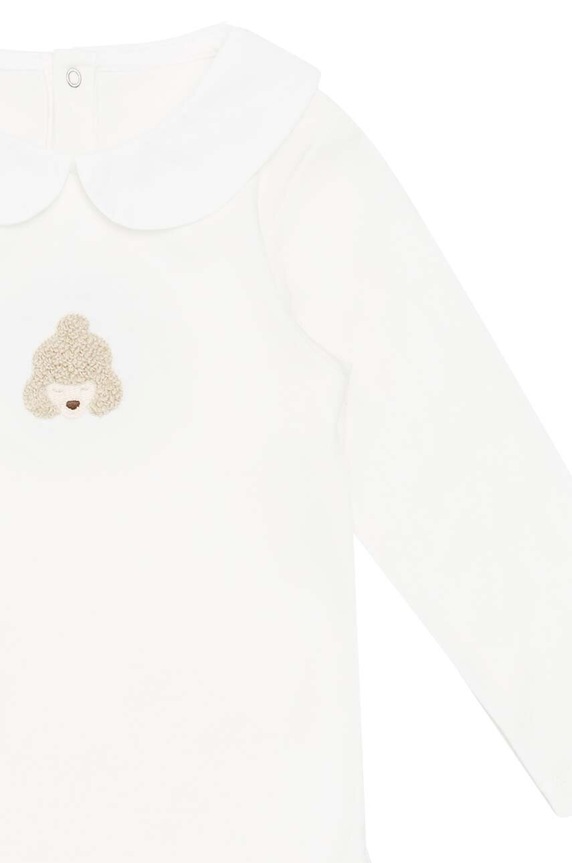 Donsje body bawełniane niemowlęce Davo Bodysuit Poodle biały 3030106.