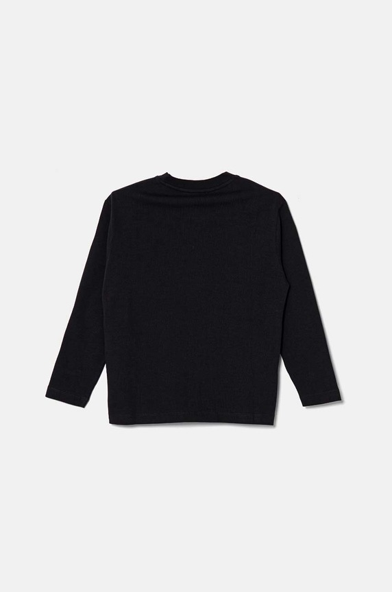 Emporio Armani longsleeve din bumbac pentru copii 6D4TJC.3J5VZ negru AW24