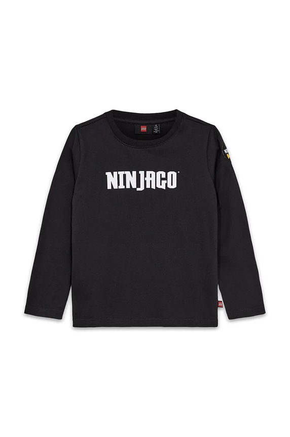 Lego longsleeve bawełniany dziecięcy LWTANO 614 nadruk czarny 12011275