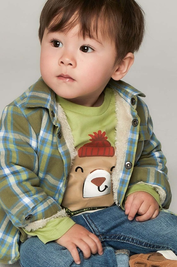 Mayoral longsleeve bawełniany niemowlęcy zielony 2035.3D.Baby.9BYH