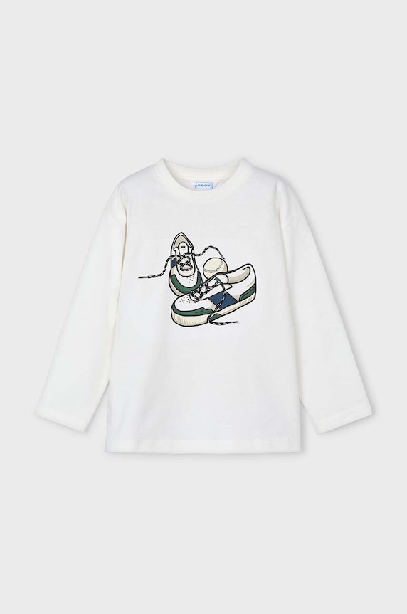Mayoral longsleeve bawełniany dziecięcy nadruk beżowy 4040.5B.Mini.9BYH